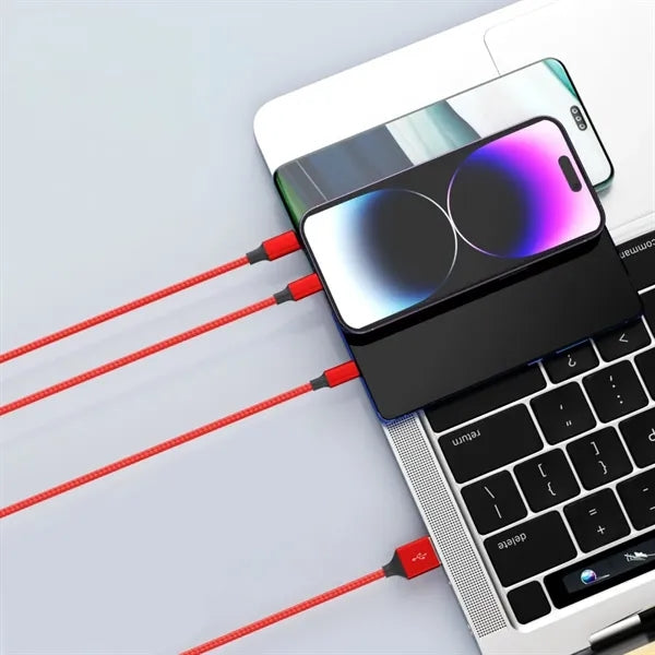 3 In 1 Charging Cord Nylon Braided