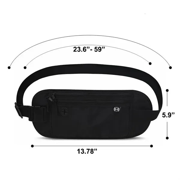 RFID Blocking Travel Hidden Money Belt Running Waist Bag