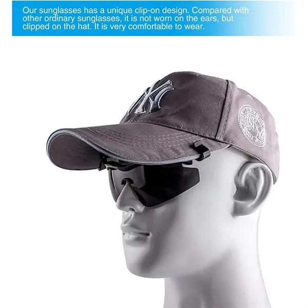 Outdoor Polarized Sunglasses Can Be Clipped on the Hat Cap