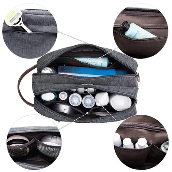 9.8" x 3.5" x 5.9" Waterproof Nylon Men's Toiletry Bag