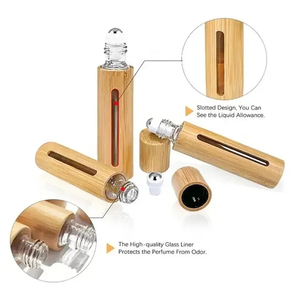 Bamboo Empty Essential Oil Roller Bottle