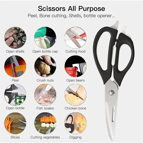 Multi Functional Kitchen Shears Fridge Scissors With Sleeve