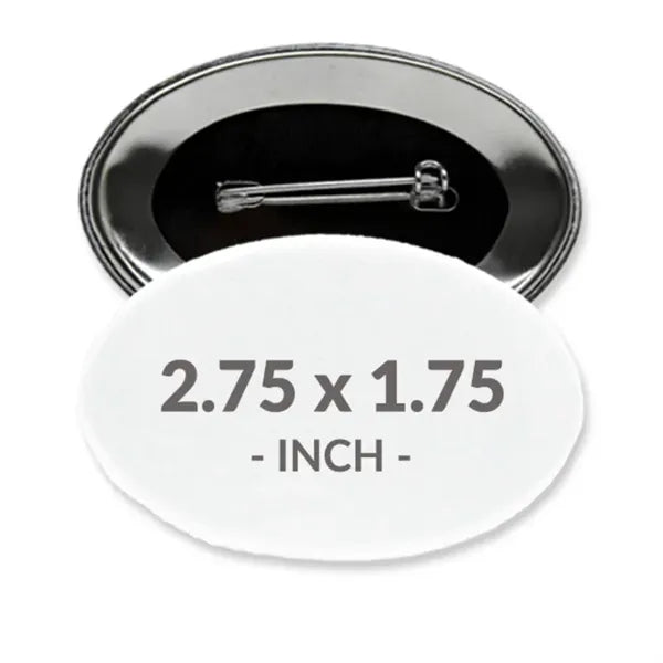 2.75 X 1.75 Inch Oval Custom Buttons
