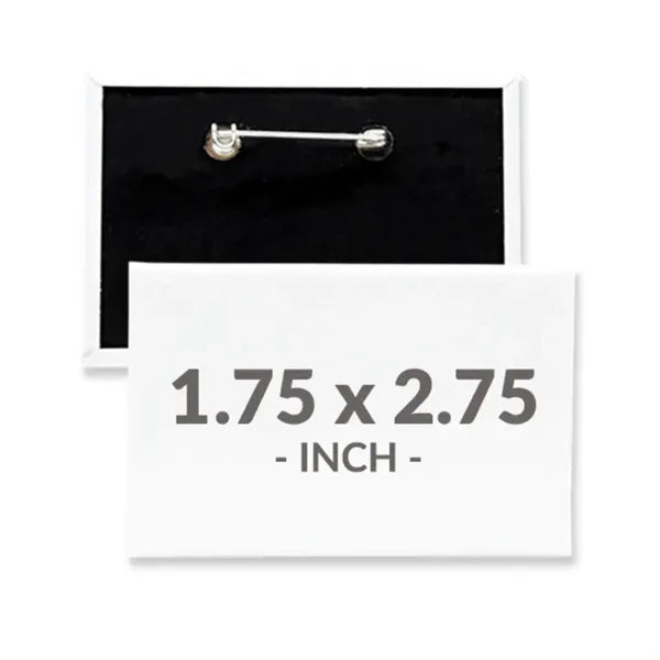 1.75 X 2.75 Inch Rectangle Custom Buttons