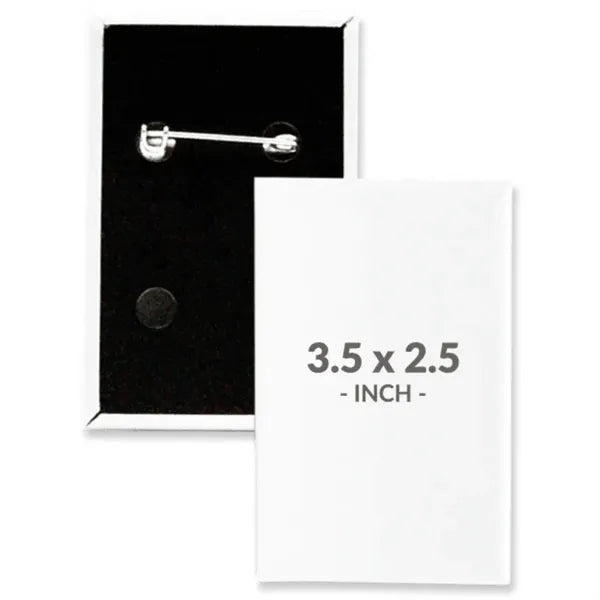 3.5 X 2.5 Inch Rectangle Custom Buttons