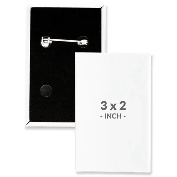 3 X 2 Inch Rectangle Custom Buttons