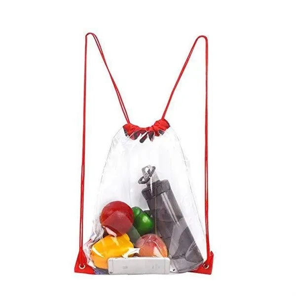 Clear PVC Stadium Drawstring Backpack Cinch Bag 17" x 13.5"