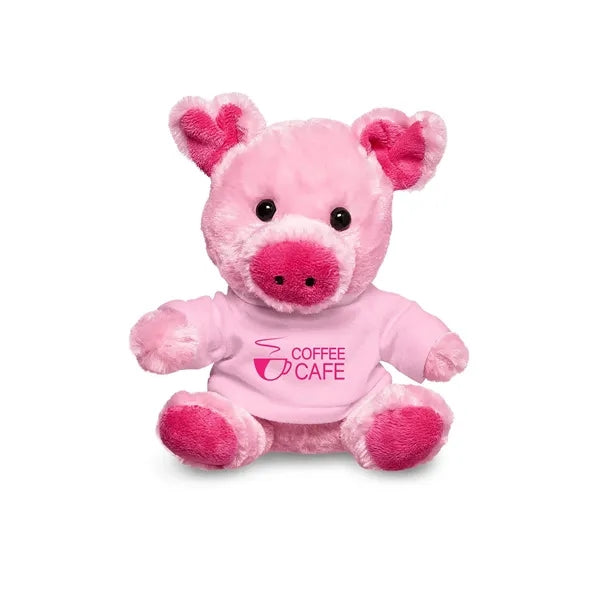 7" Plush Pig With T-Shirt