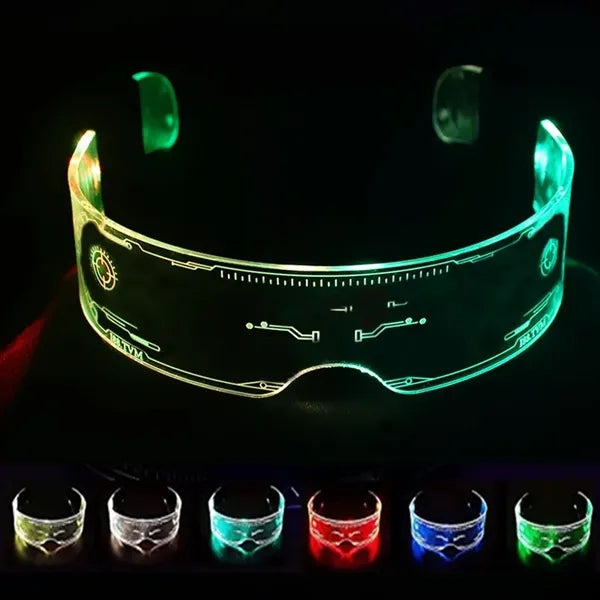 LED Visor Light Up Cyberpunk Luminous Glasses