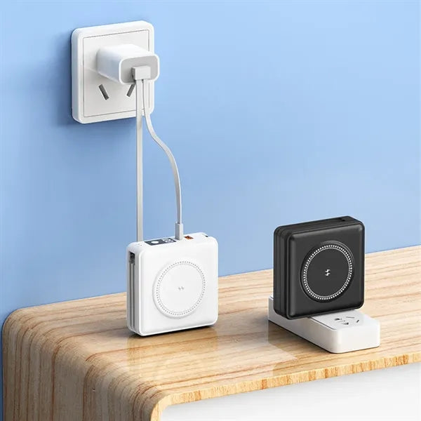 Magnetic Wireless Power Bank With Built-In Plug