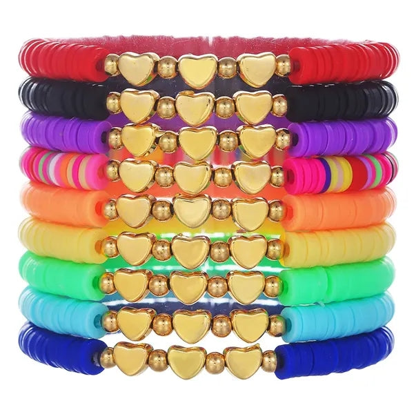 Plastic Lucky Clover Letter Stretch Bracelet