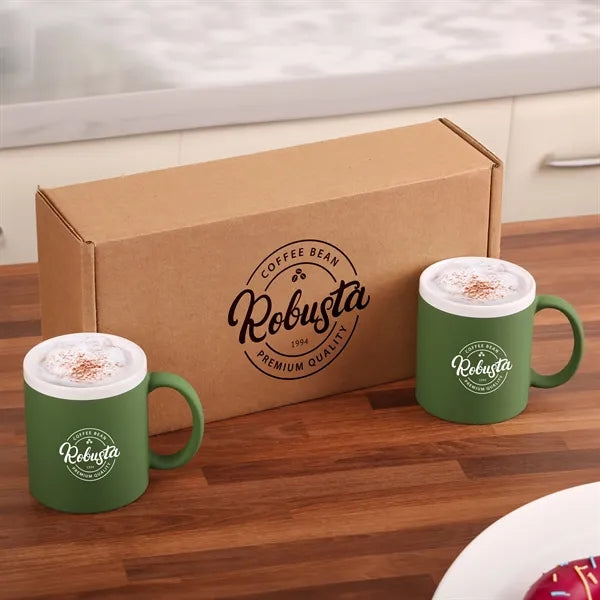 11 oz Sunrise Velvet Touch Ceramic Mug Gift Set