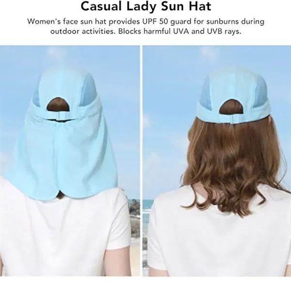 Lady Sun Cap Women Face Neck Hat