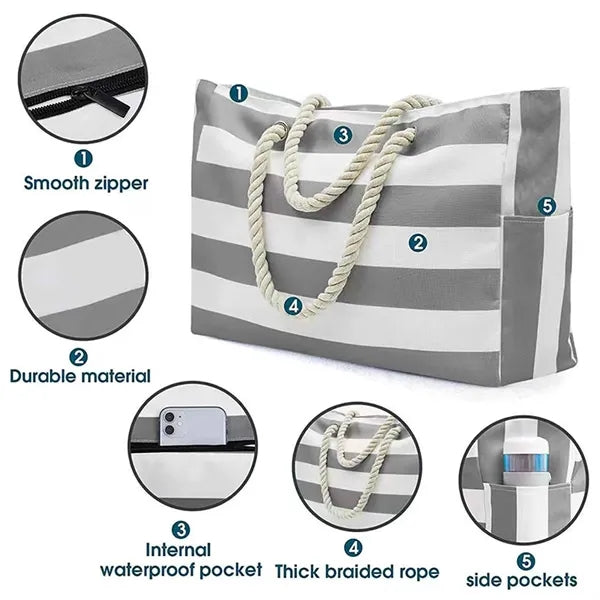 Custom Large Beach Tote Bag