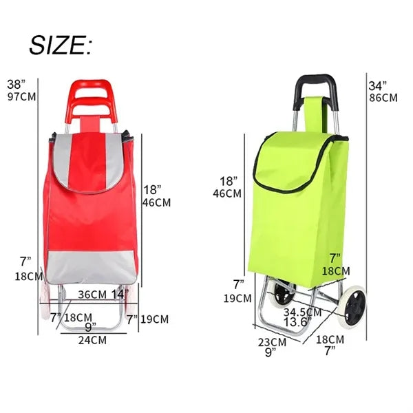Oxford Cloth Steel Tube Foldable Shopping Trolley Cart Bag