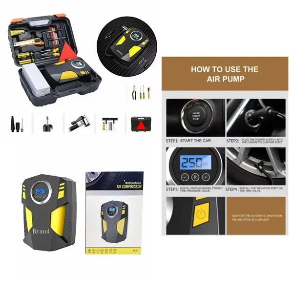 Portable Tyre Inflator Air Compressor Kit