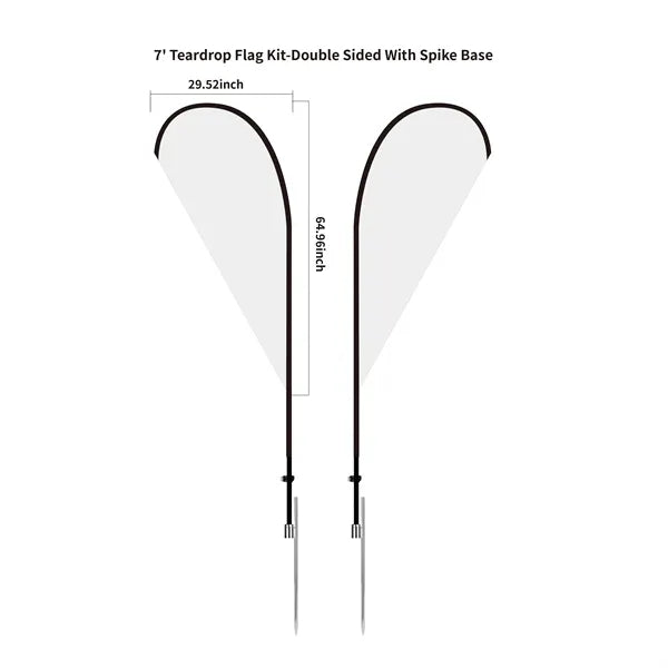 7' Teardrop Flag Kit Double Sided With Optional Base