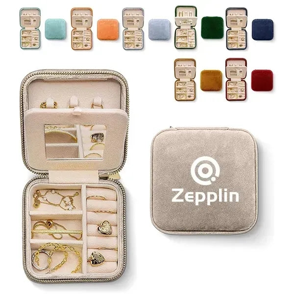 Plush Velvet Travel Jewelry Box Organizer