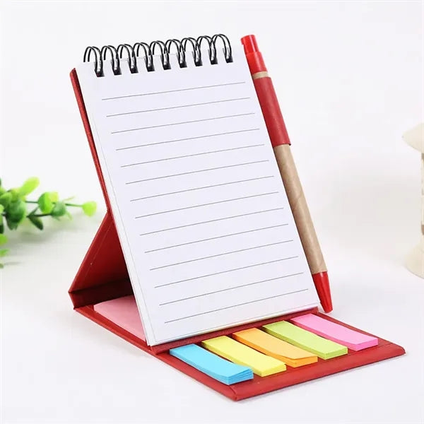 Three-Dimensional Kraft Paper Coil Sticky Note Set with Pen