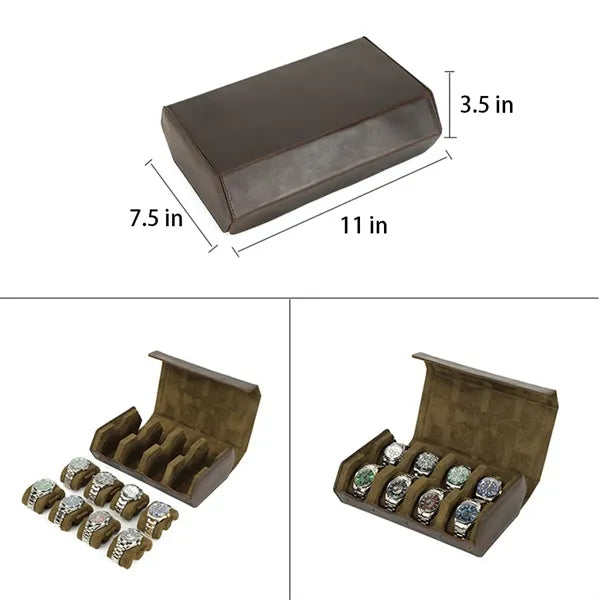 Removable Genuine Leather Case for 8 Pcs Watches