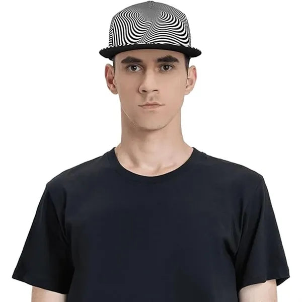 Striped Flat Bill Cap