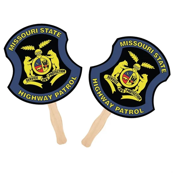 Customiable Shaped Paper Hand Fan with Wood Handle