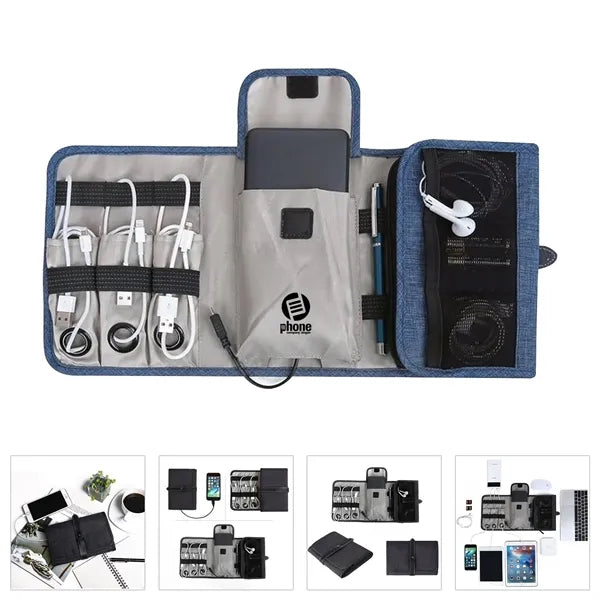 Custom Portable Compact Travel Electronics Organizer Bag