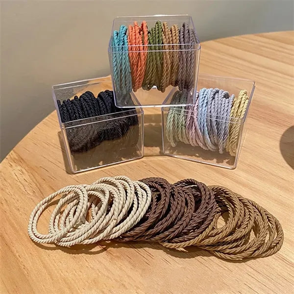 50pcs Soft Polyester Hair Ties