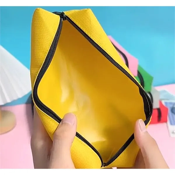 8.6" Pure Color Oxford Zipper Pencil Case Pen Bag MOQ 100pcs