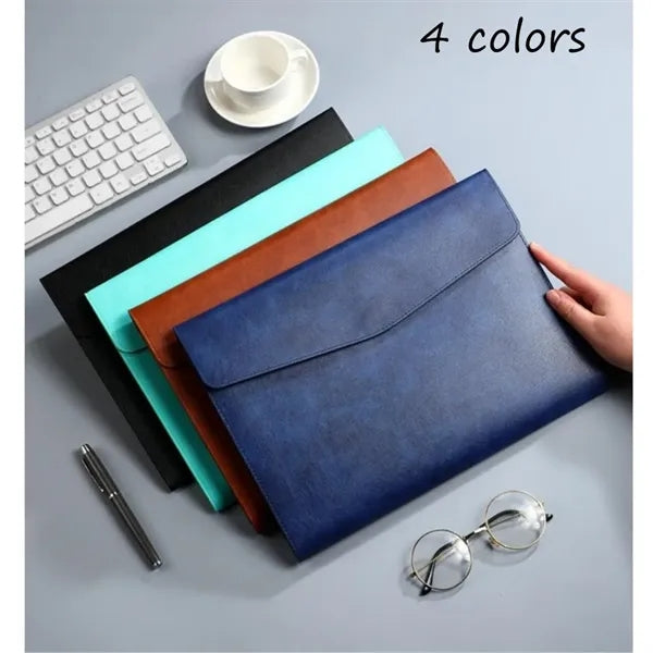 Premium PU Leather Laptop Sleeve & A4 File Folder