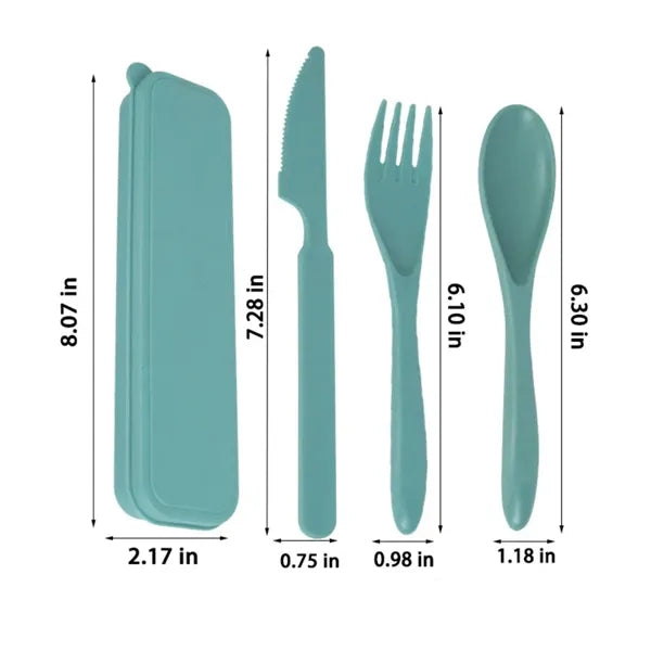 3-in-1 Wheat Straw Cutlery Set: Knife, Fork & Spoon