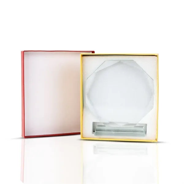 Faceted Edge Crystal Award With Thick Base