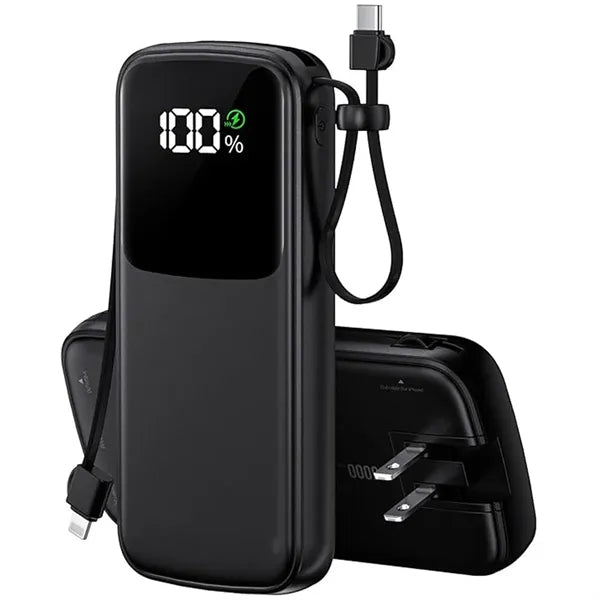 Power Bank 20000mAH Portable Charger AC Wall Plug and Cables