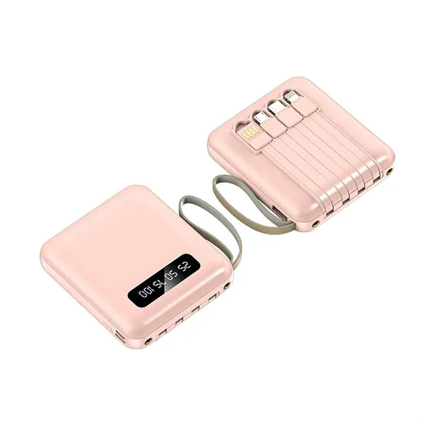 Portable LED Display Power Bank Charger Battery with Cables