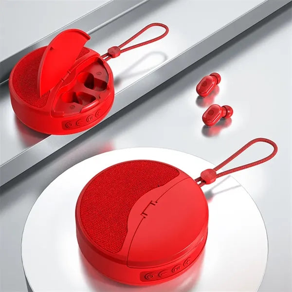 2 in 1 Portable Bluetooth Wireless Speaker with Earbuds