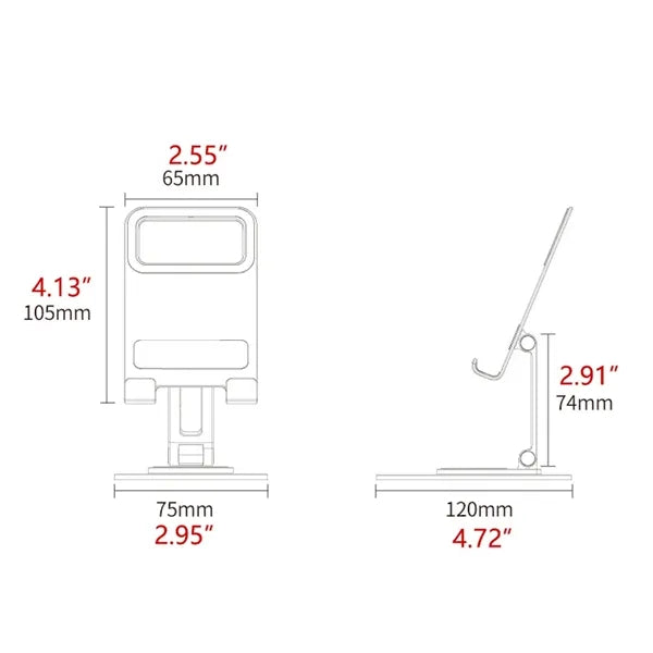 Phone Tablet Holder with 360 Rotating Base
