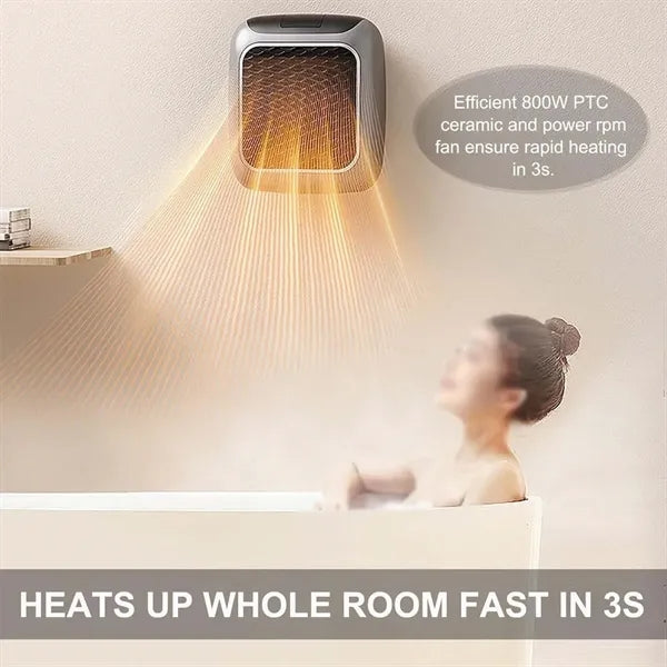 Quiet space saving timer wall outlet small space heater
