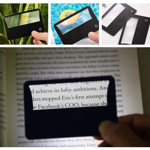 Credit Card-Sized 3X Magnifier with LED Light
