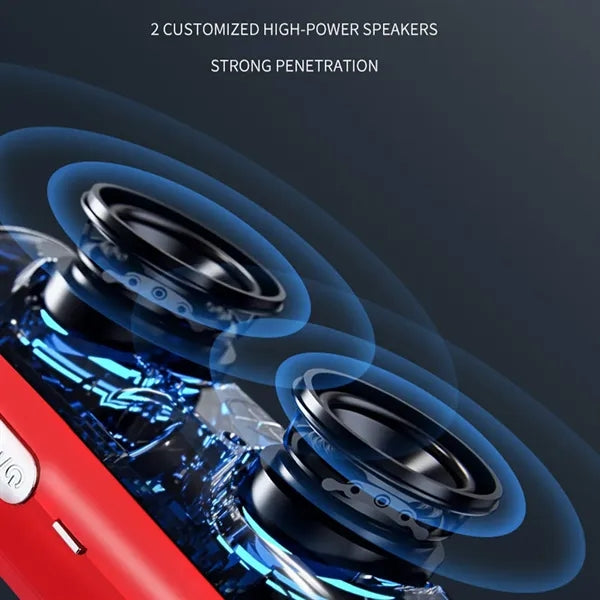 Portable 3D Sound Dual Horns Built-in Card Bluetooth Speaker