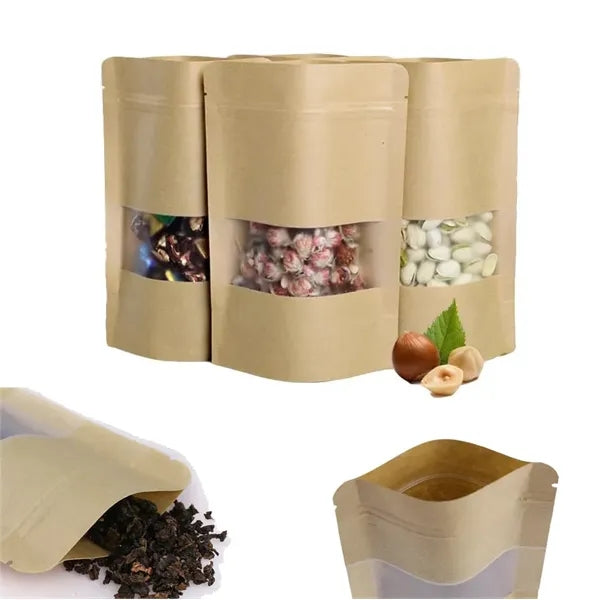 Kraft Zipper Paper Bag W/ Display Window