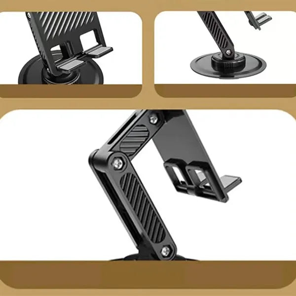 Portable foldable retractable rotating stable phone stand