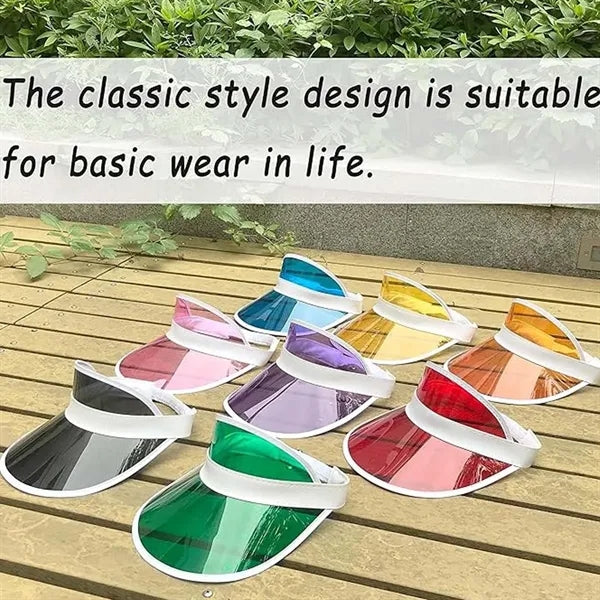 Retro Clear Colorful Tourist Beach Tennis Golf Sun Visor Hat