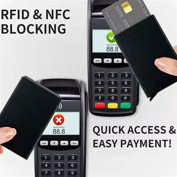 Travel compact slim RFID wallet pop up business card holder