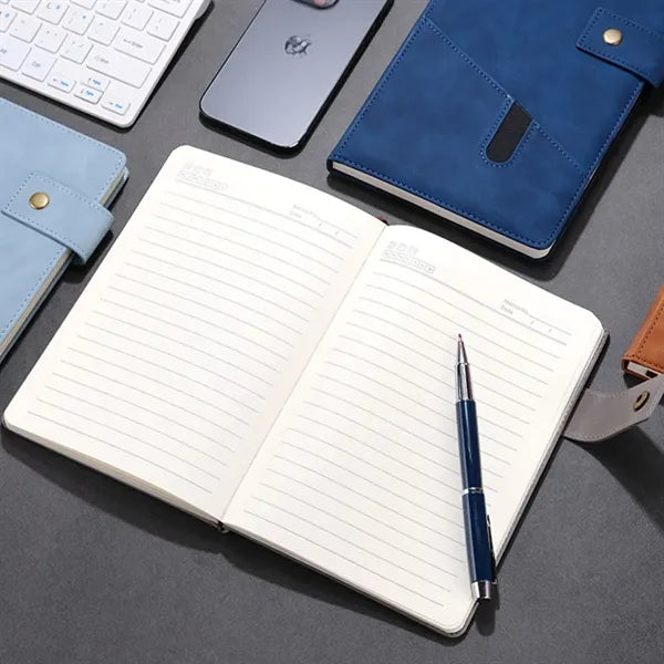 A5 Thick Lined Notebook Journal with Elastic Front Pocket