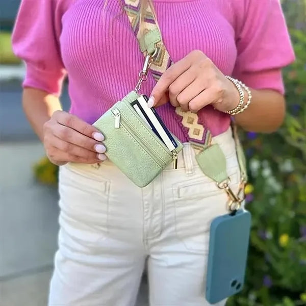 Crossbody Phone Strap Lanyard with Zippered Pouch
