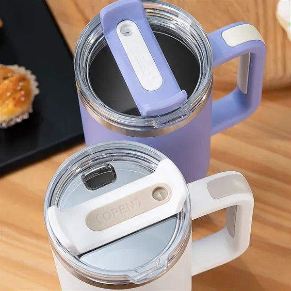 40oz Tumbler with Handle and Straw Lid