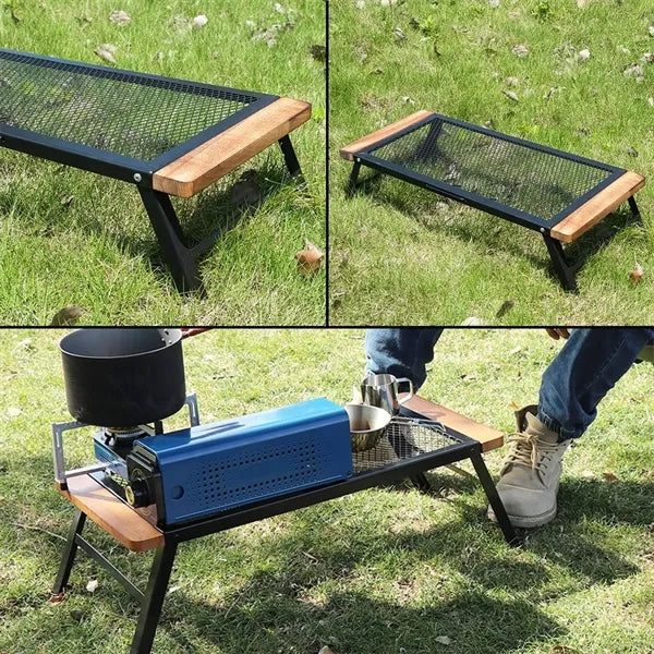 Foldable Wooden Mesh Camping Table
