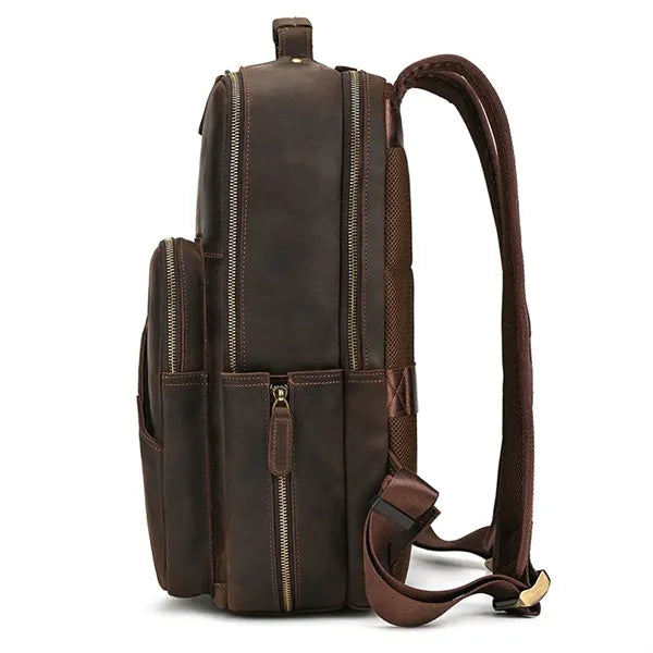 Large Genuine Leather Business Laptop Travel Backpack