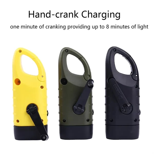 Hand Crank And Solar Flashlight