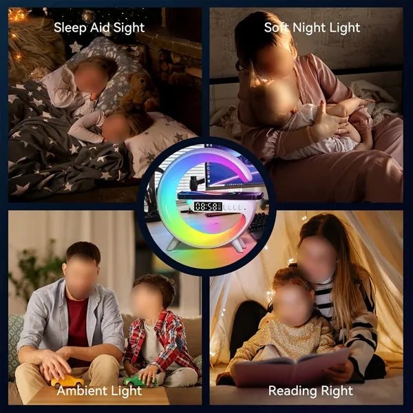 Smart Light Bluetooth Speaker Wireless Charger Alarm Clock